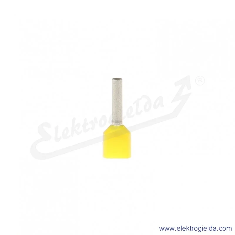 Końcówki kablowe E08KH-02020100901 HI 2*1 tulejkowe izolowane żółte, 1000szt