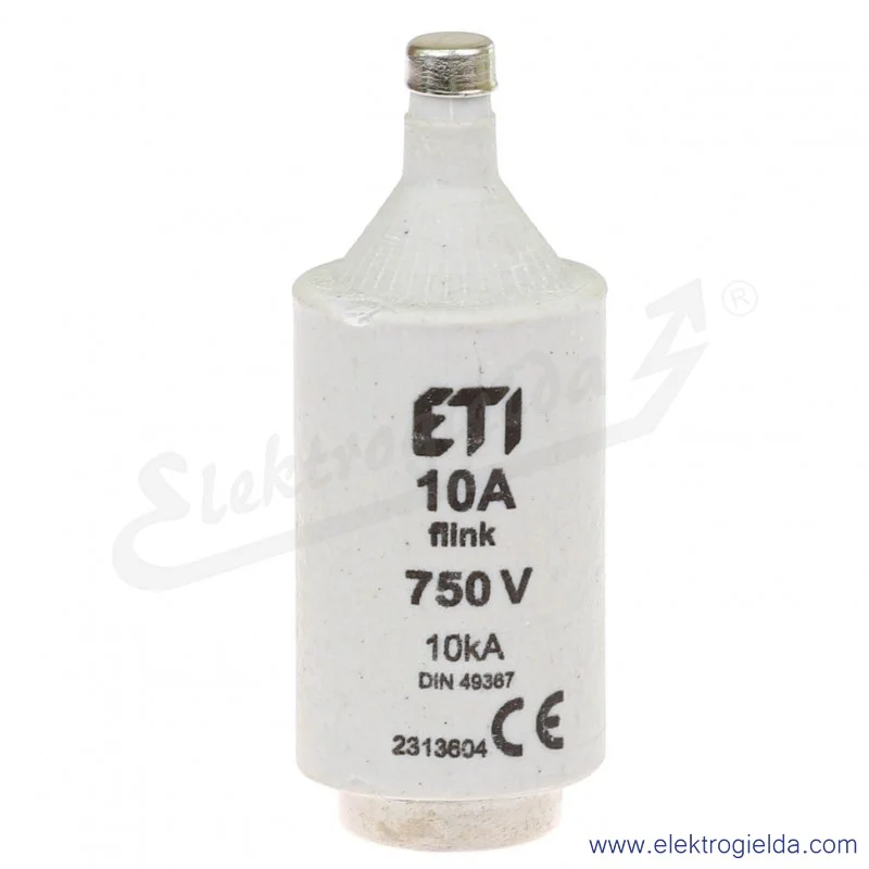 Bezpiecznik topikowy 002313604 ETI DIII/gF 10A 750V, 10kA