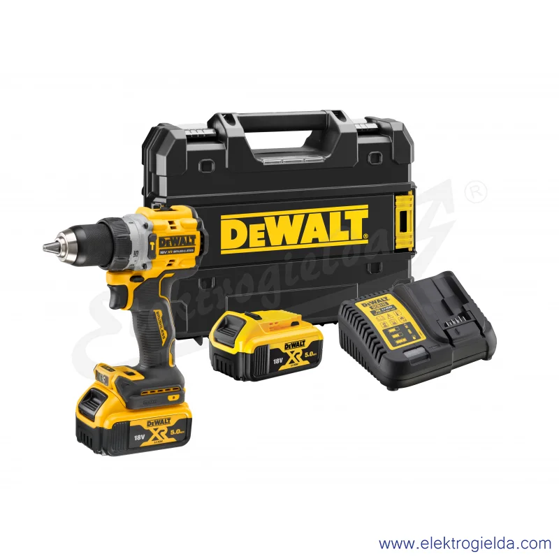 Wiertarko-wkrętarka udarowa 90 Nm, 2x5Ah 18V, DCD805P2T-QW