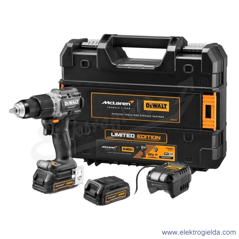 Wiertarko-wkrętarka udarowa 90 Nm 800W 2x1,7Ah 18V, McLaren, DCD85ME2GT-QW