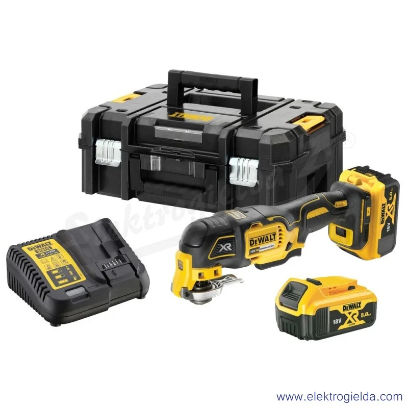 Narzędzie oscylacyjne Multi-Tool DCS356P2-QW 2x5Ah 18V 0..20000/min, kąt oscylacji 1.6°