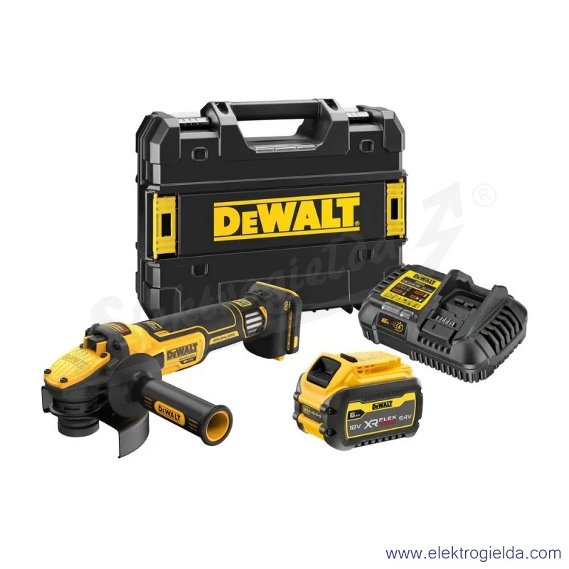 Szlifierka kątowa akumulatorowa DCG409VST1-QW 1550W, 1x6Ah 18/54V z regulacją obrotów 3000..9000obr/min