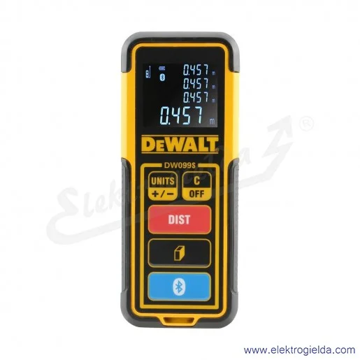 Dalmierz laserowy DW099S-XJ zasięg 30m, pamięć 4 ostatnich pomiarów, bluetooth, zasilanie bateryjne