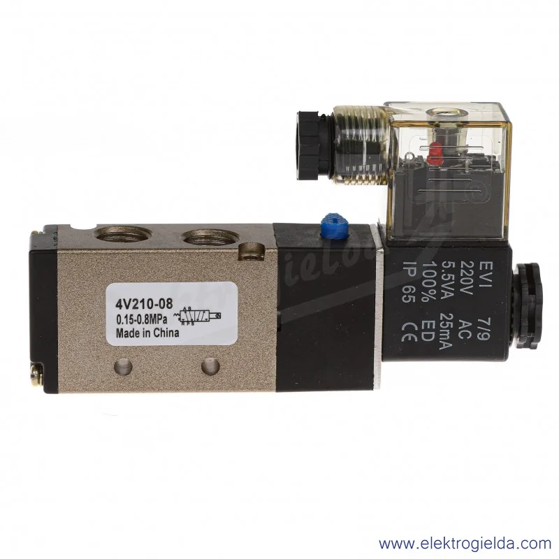 Elektrozawór 3/2 NC 1/4 230V z cewką, HF Pneumatics