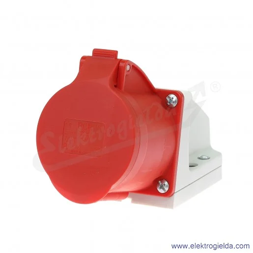 Gniazdo stałe 125-6K 5X32 mała obudowa 4P+N 32A 400V, IP44