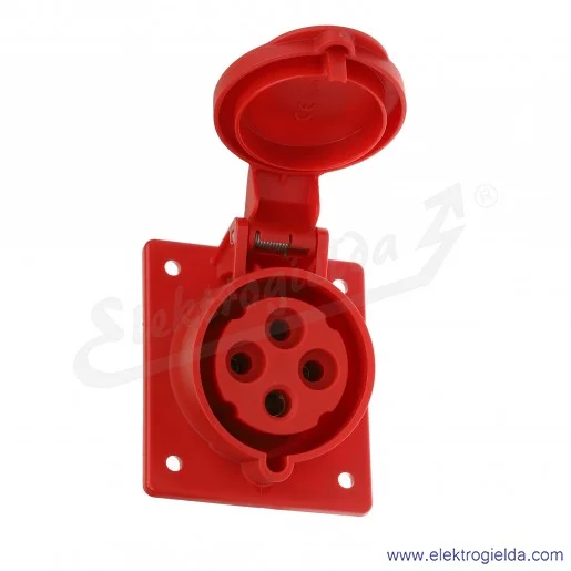 Gniazdo siłowe 414-6F8 FLEX 4X16A 3P+N tablicowe skośne IP44/54
