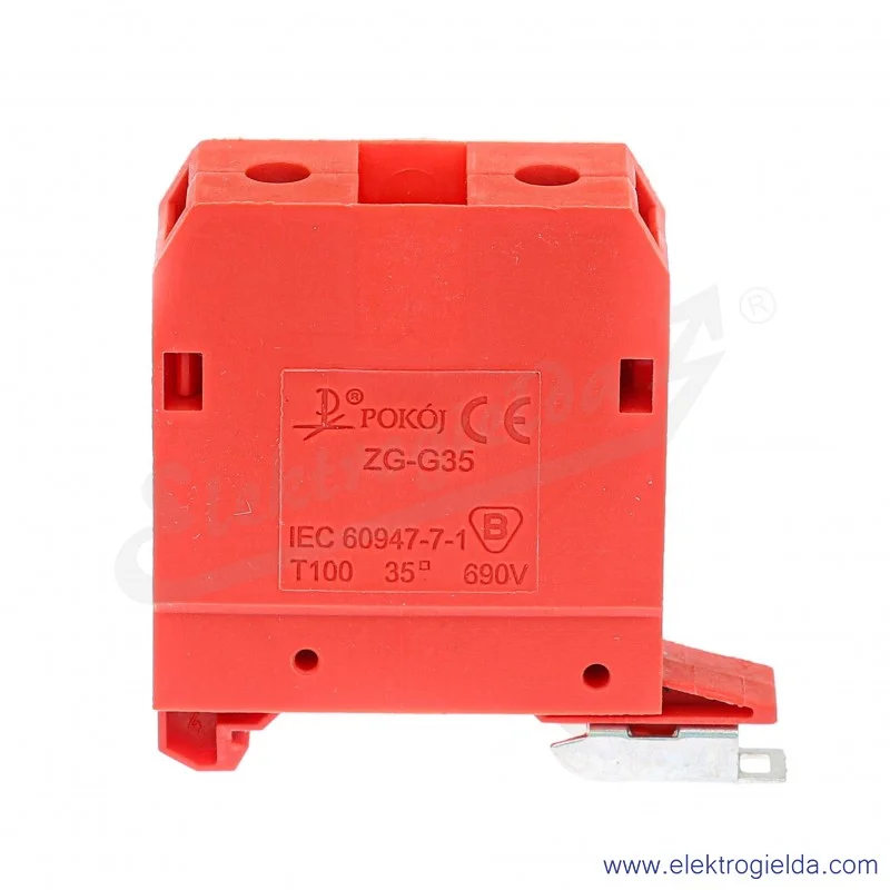 Złączka jednotorowa A11-1637 ZG G 35/TS 35 czerwona, 25mm2