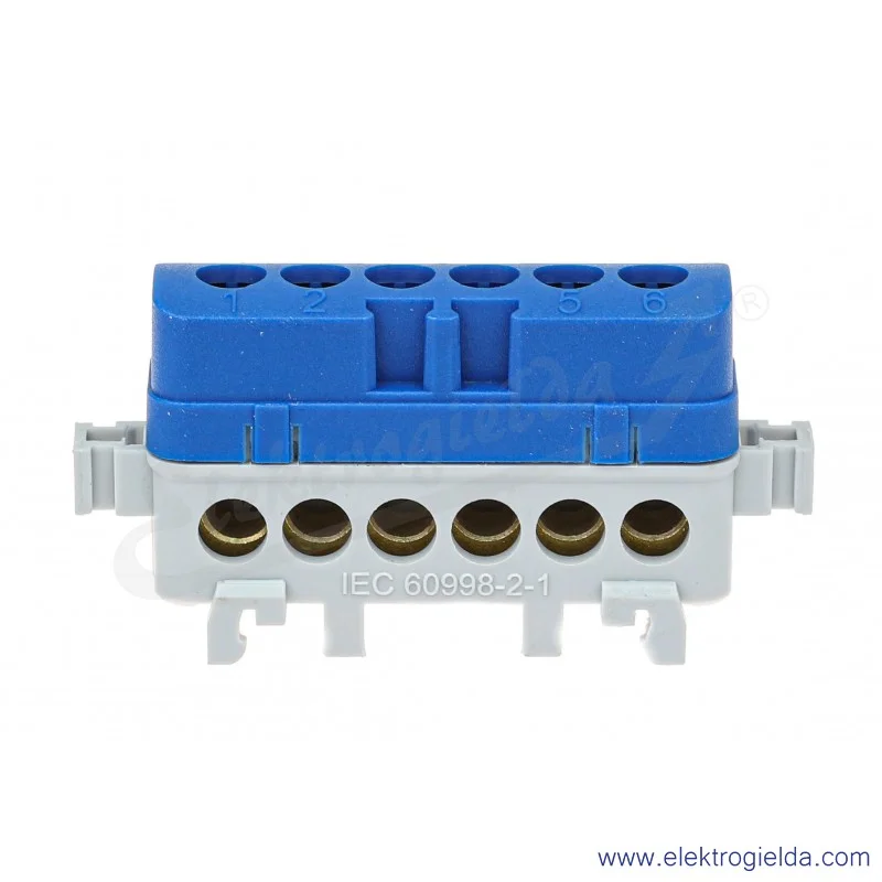 Listwa przyłączeniowa A18-0068 LPI-6n 16mm2, 400V 76A, niebieska z poliamidu