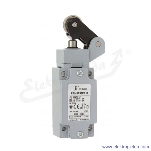 Łącznik krańcowy A37-3460 PBM1 E32 PZ11 1NO+1NC, dźwignia z rolką najazdową Łącznik krańcowy A37-3460 PBM1 E32 PZ11 1NO+1NC, dźwignia z rolką najazdową