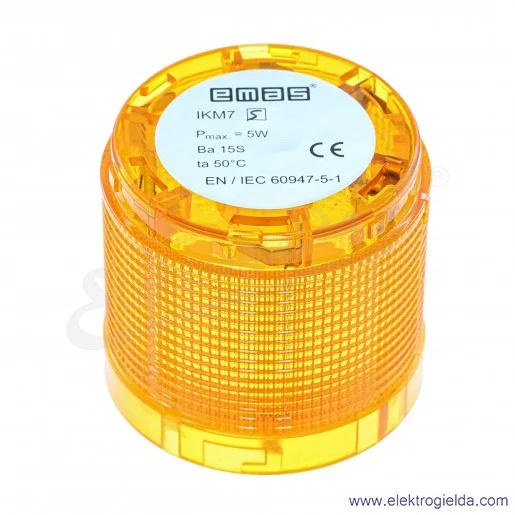 Klosz modułu świetlnego IKM7S żółty, fi70mm, IP40