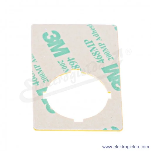 Szyld opisowy 167637, M22-XZK-PL99, 33x50mm, żółty WYŁĄCZNIK AWARYJNY