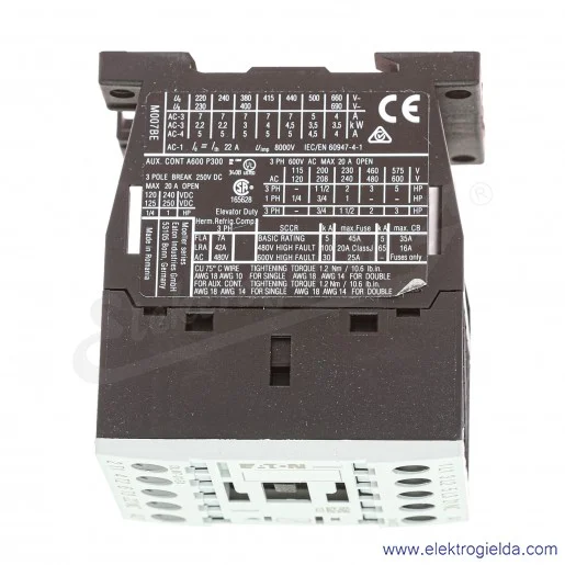 Stycznik DILM7-01-EA(24VDC) 3P+1NC 3kW 7A Us 24VDC