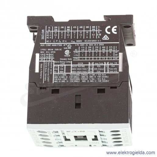 Stycznik DILM12-10-EA(24VDC) 3P+1NO 5,5kW 12A Us 24VDC