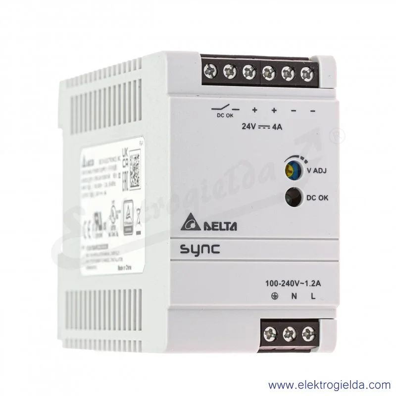 Zasilacz DRS-24V100W1NR, 24VDC/4.20A, 100W, zasilanie 85..264VAC lub 120..375VDC