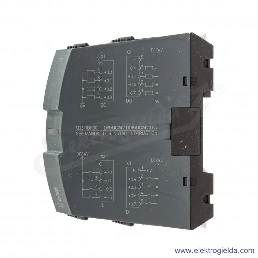 Moduł wejść i wyjść M23-1BH00, 24VDC, 0.5A, 8 wejść cyfrowych, 8 wyjść cyfrowych
