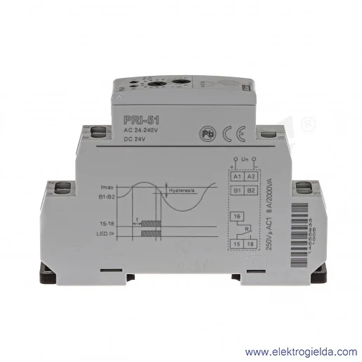 Przekaźnik nadzorczy PRI-51/1 0.1-1A prądowy, 24..240VAC, 24VDC, 1x SPDT