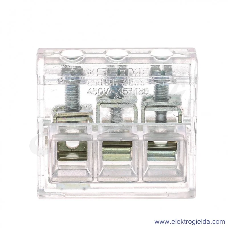 Zaciski wielopolowe 817.3503 3x35mm, 49x46x30mm