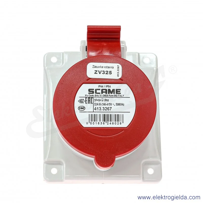 Gniazdo tablicowe 413.3267 5x32A 3P+N+E, 32A, IP44 seria Optima