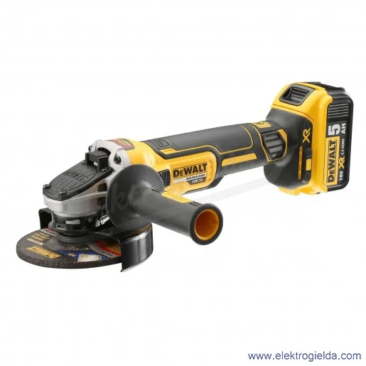 Szlifierka kątowa akumulatorowa DCG405P2-QW XR 18V 2x5Ah 125mm, 9000obr/min, z walizką TSTAK i ładowarką