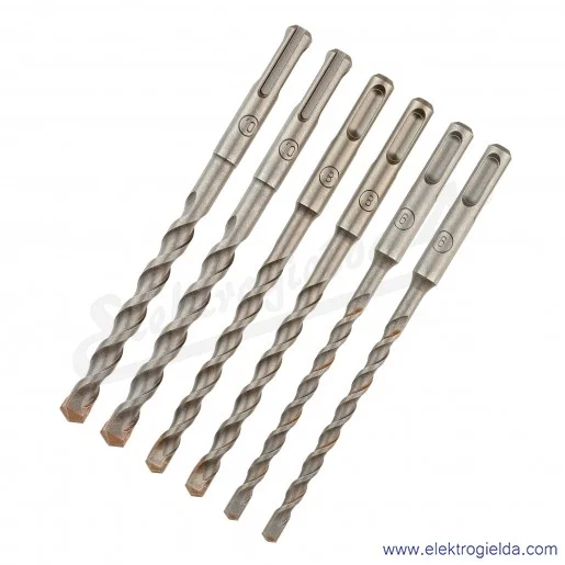 Zestaw 6 wierteł DT60302-QZ SDS+ 2x6 2x8 i 2x10mm do betonu i kamienia