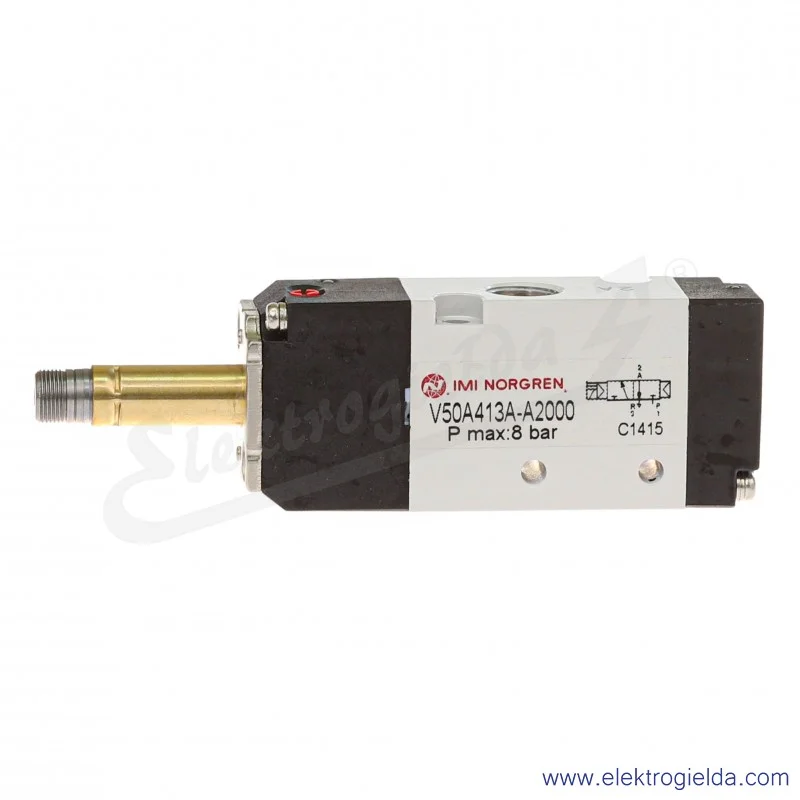 Zawór rozdzielający 3/2 G1/8 NC, monostabilny, sterowanie elektromagnetyczne, bez cewki V50A413A-A2000