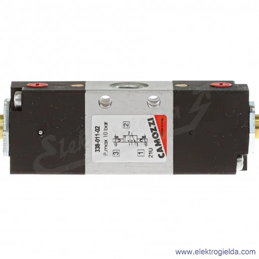 Zawór rozdzielający elektromagnetyczny 338-011-02, 3/2 bistabilny, G1/8, 1.5-10 Bar, 700 l/min, bez cewek