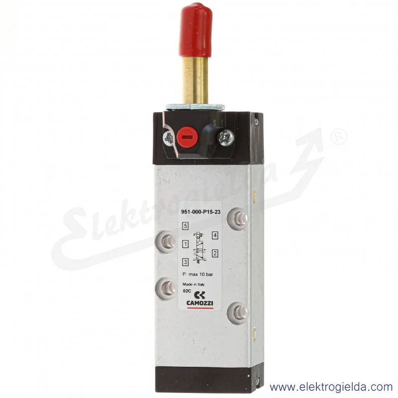 Zawór rozdzielający elektromagnetyczny 951-000-P15-23, 5/2, ISO1 CNOMO, monostabilny, 2.5-10 Bar, 900 L/min, bez cewki