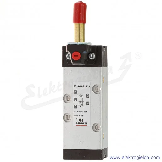 Zawór rozdzielający elektromagnetyczny 951-000-P15-23, 5/2, ISO1 CNOMO, monostabilny, 2.5-10 Bar, 900 L/min, bez cewki