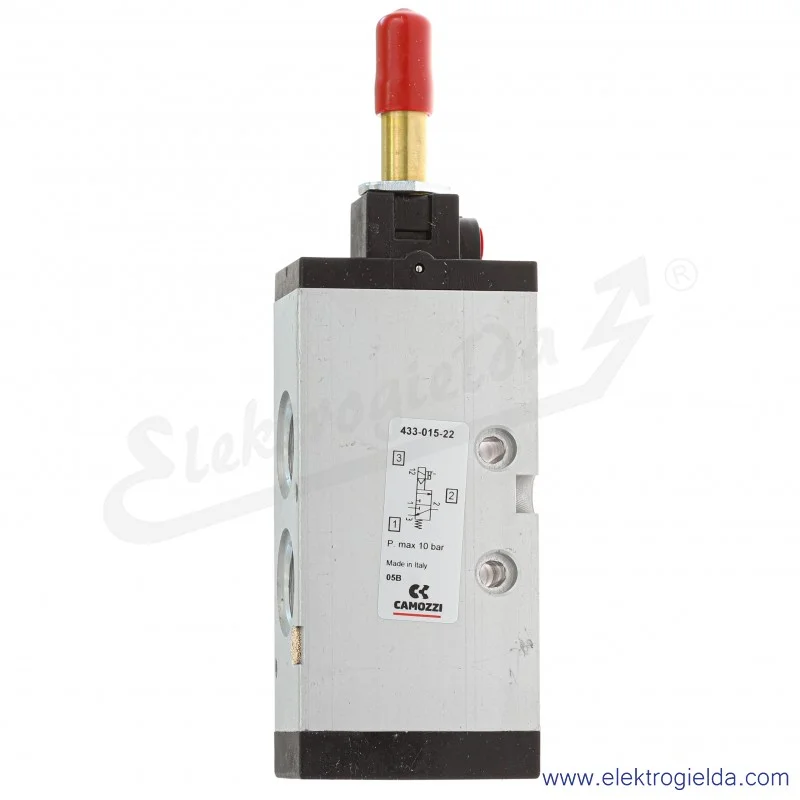 Zawór rozdzielający elektromagnetyczny 433-015-22, 3/2 NC, monostabilny, G3/8, 2.5-10 Bar, 1800 l/min, bez cewki