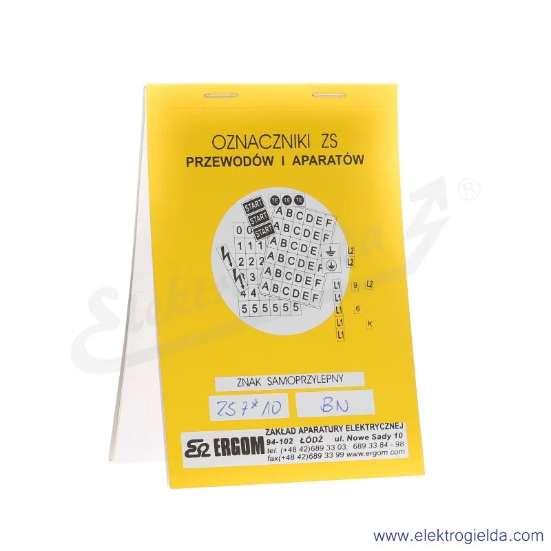 Znaki samoprzylepne E04ZP-02030100500, ZS 7*10/BN, 20x10 sztuk, bez nadruku