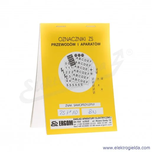 Znaki samoprzylepne E04ZP-02030100500, ZS 7*10/BN, 20x10 sztuk, bez nadruku