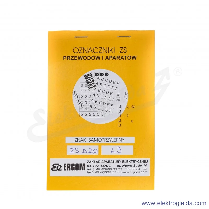 Znaki samoprzylepne E04ZP-02030402900, ZS D20/L3, 10x20 sztuk, *L3*