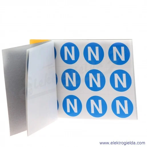 Znaki przylepne E04ZP-02030405300, ZS D32/N, 10 arkuszy po 12 sztuk, znak "N"