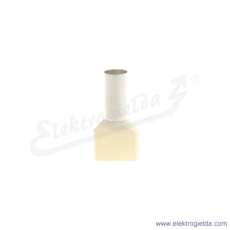Końcówki kablowe E08KH-02020102601, HI 2*10 tulejkowe izolowane białe, 1000szt