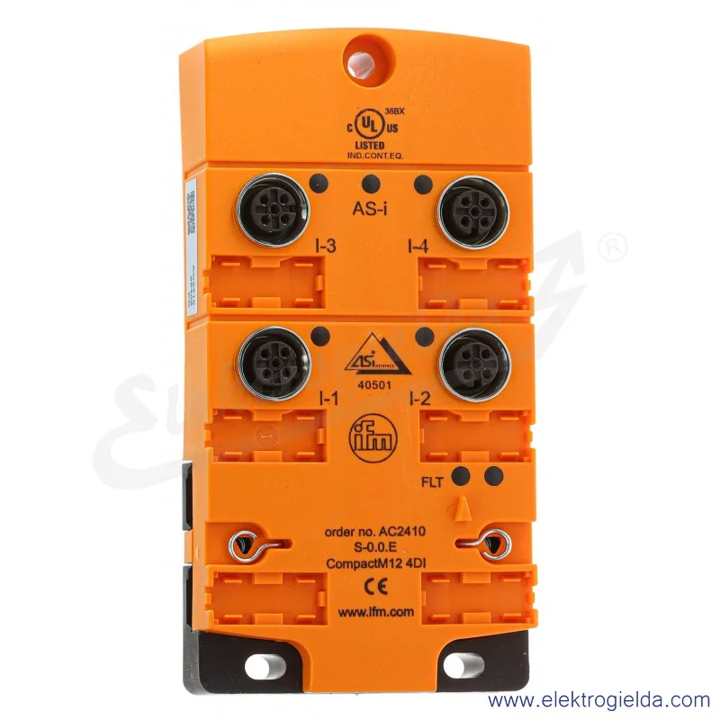 Aktywny moduł CompactLine AC2410 4 wejścia binarne, konektor M12, IP67, obudowa typu 1