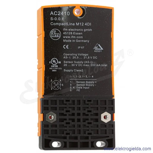 Aktywny moduł CompactLine AC2410 4 wejścia binarne, konektor M12, IP67, obudowa typu 1