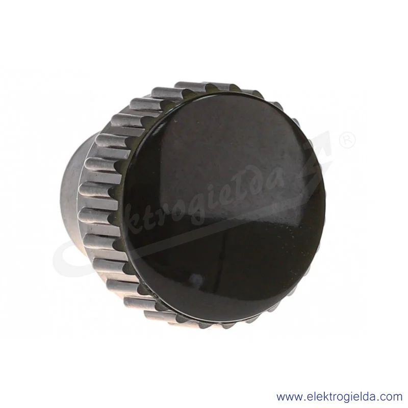 Pokrętło radełkowane 3203 B.259/30 B M10 wtopka mosiężna, otwór gwintowany M10, 31mm czarne