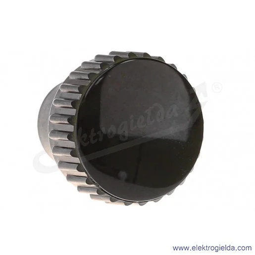 Pokrętło radełkowane 3203 B.259/30 B M10 wtopka mosiężna, otwór gwintowany M10, 31mm czarne