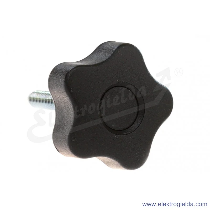 Pokrętło 69903-C9 VCT.40 P-M6X30 trzpień gwintowany ze stali ocynkowanej M6x30mm, czarne