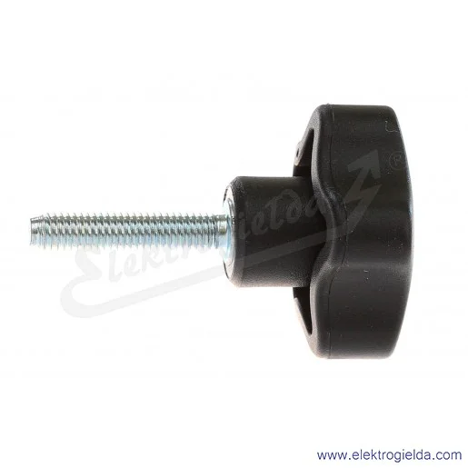 Pokrętło 69903-C9 VCT.40 P-M6X30 trzpień gwintowany ze stali ocynkowanej M6x30mm, czarne