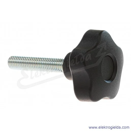 Pokrętło 69977-C9 VCT.50 P-M10X50-C9 trzpień gwintowany ze stali ocynkowanej M10x50mm, czarne