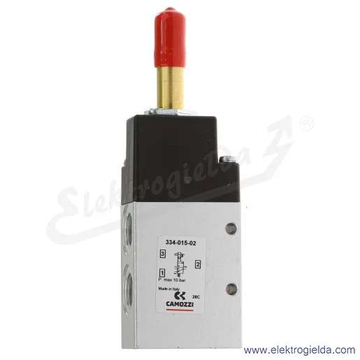 Zawór rozdzielający elektromagnetyczny 334-015-02, 3/2 NC, monostabilny, G1/4, 2.5-10 Bar, 1300 l/min, bez cewki Zawór rozdzielający elektromagnetyczny 334-015-02, 3/2 NC, monostabilny, G1/4, 2.5-10 Bar, 1300 l/min, bez cewki