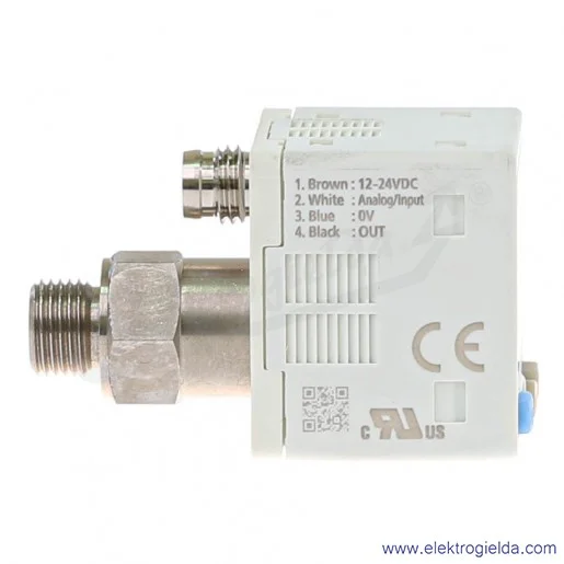 Czujnik ciśnienia DP-112A-E-P  -1..10bar, 1 wyjście PNP i 1 wyjście analogowe, zasilanie 12..24VDC, przyłącze G1/8, złącze M8 4P