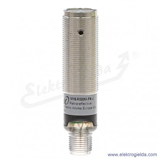 Czujnik refleksyjny M18-R020M-PN-J zasięg 0..2000mm, PNP, M12x1, zasilanie 10..30VDC