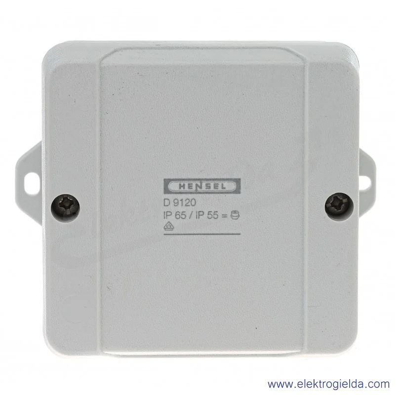 Puszka instalacyjna D 9120 Z, 88x88x53mm, z uszami, szara, IP65 + 4 dławiki