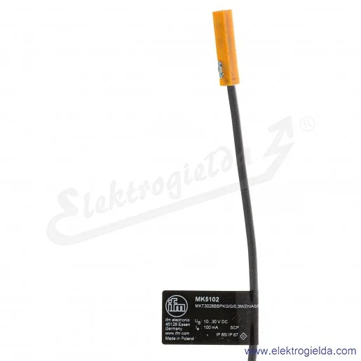 Czujnik położenia tłoka MK5102 z celką GMR; 25 x 5 x 6,5 mm, czułość magnetyczna 2,8 mT, NO DC PNP, 0.3m PUR-Przewód M8 IP67 3-p