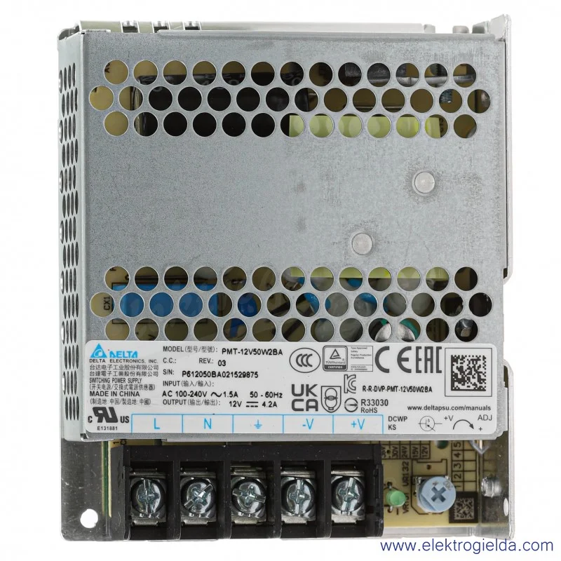 Zasilacz modułowy PMT-12V50W2BA 12V/4.2A/50W zasilanie 90..264VAC