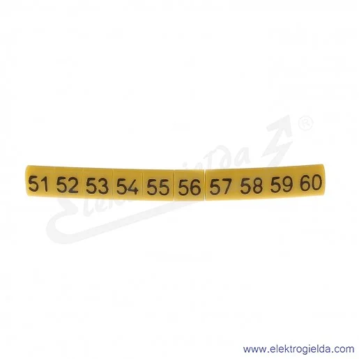 Oznacznik opisowy E04ZP-01020101600 OZ-0 "51-60", żółty, 100 szt
