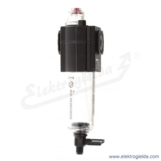 Smarownica mikromgłowa L72M-2GP-QTN, G1/4, 10 Bar, miska 65 ml, punkt początkowy 56.4 l/min, max 1440 l/min, z zaworem drenażowy