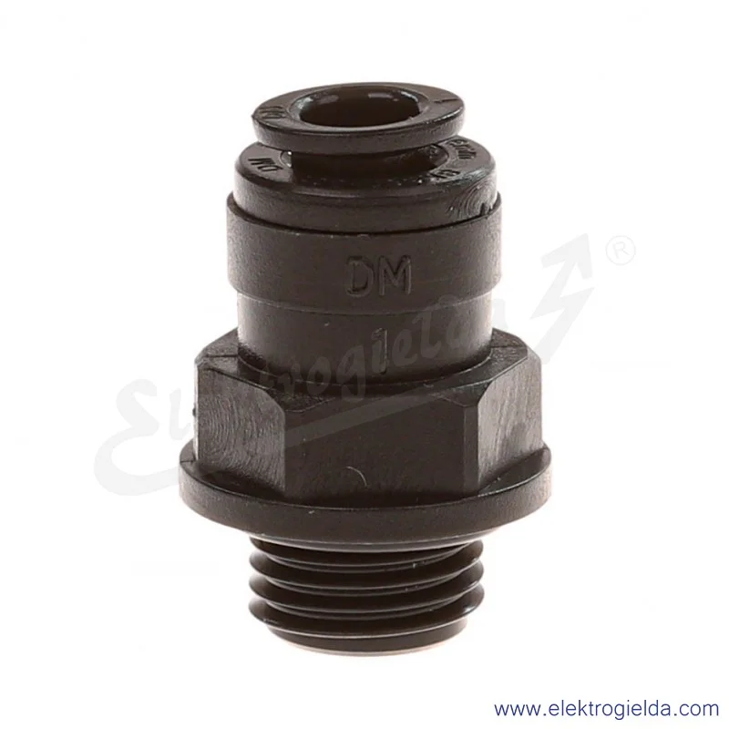 Adapter prosty równoległy, D02250628, G1/4, Fi 6, wykonanie z acetalu, przeznaczony dla przemysłu spożywczego, Pneufit D